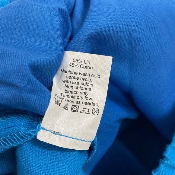 J. Crew Blue Linen Cotton Shorts Pull On Pockets Size 0 - Picture 6 of 7